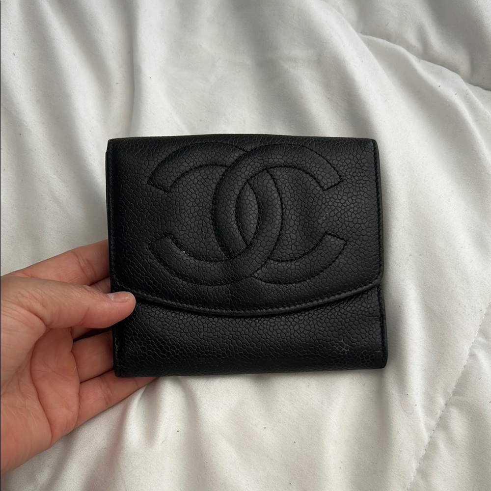 CHANEL Black Leather Bag with Iconic Design